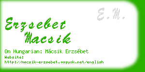 erzsebet macsik business card